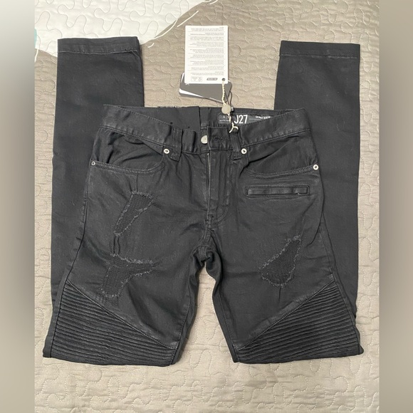 Men’s  Armani Exchange SKINNY BIKER STRETCH COTTON DENIM JEANS, size 28, black - Picture 1 of 10